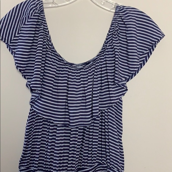 La Vie en Rose Aqua navy and white shorts romper - Picture 3 of 6